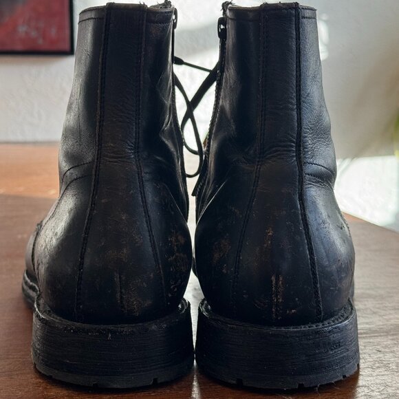 Frye antiqued black Bowery Lace Up- Mens 13 - Picture 2 of 10